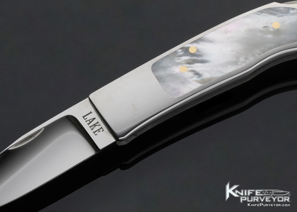 Ron Lake Custom Knife Mother of Pearl Interframe Sierra Lockback - Image 2