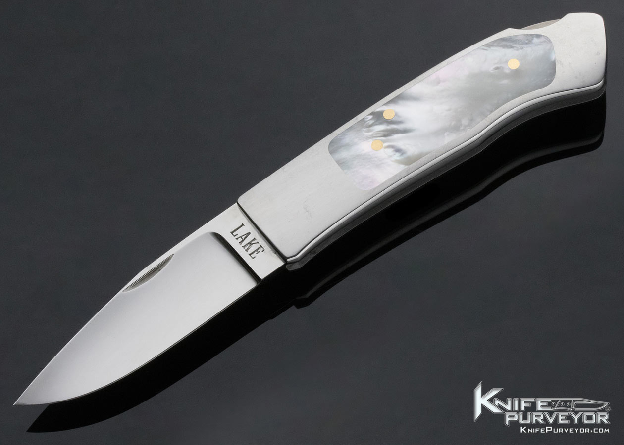 Ron Lake Custom Knife Mother of Pearl Interframe Sierra Lockback 14385