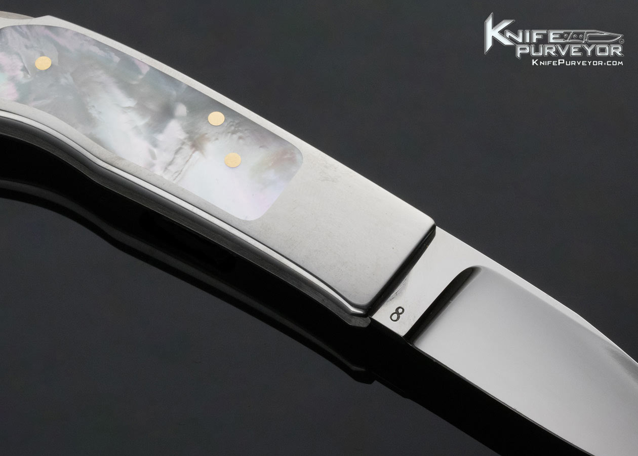 Ron Lake Custom Knife Mother of Pearl Interframe Sierra Lockback - Image 4