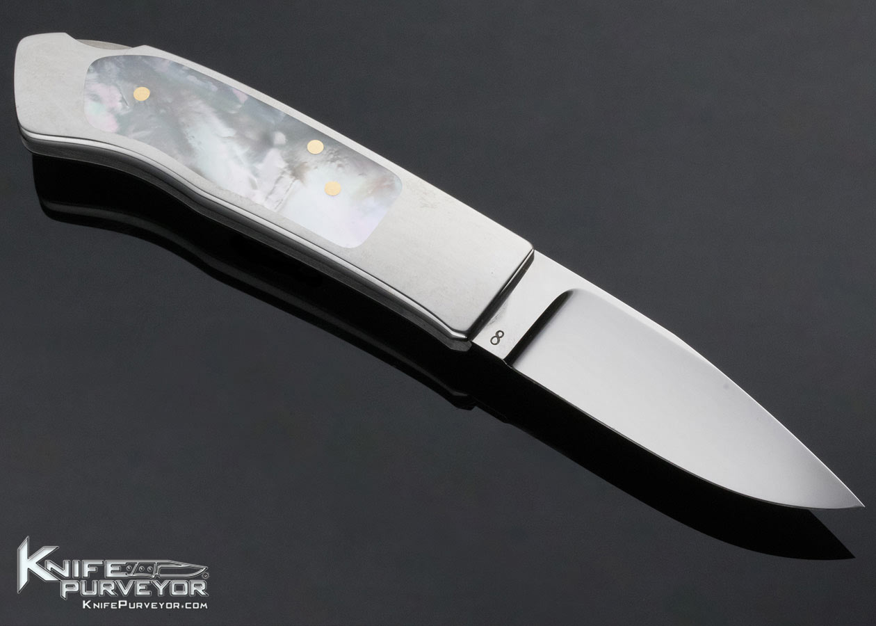 Ron Lake Custom Knife Mother of Pearl Interframe Sierra Lockback - Image 3