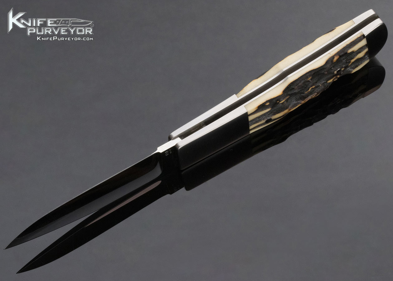 Ron Lake Custom Knife Stag Double Bolstered Lockback - Image 7