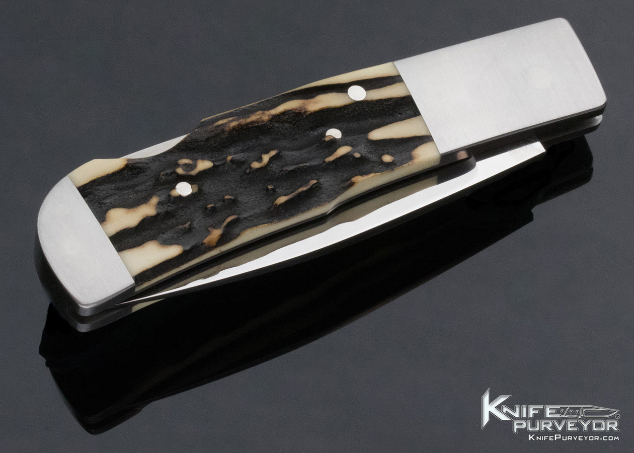 Ron Lake Custom Knife Stag Double Bolstered Lockback - Image 5