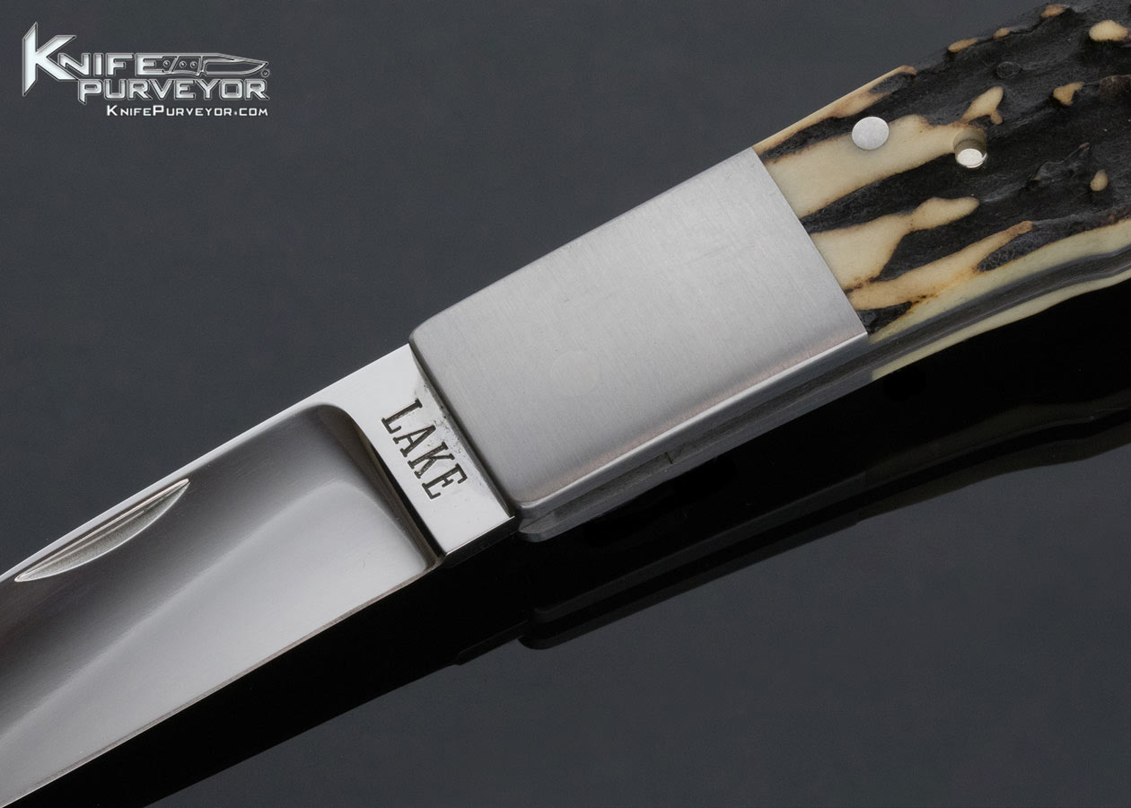 Ron Lake Custom Knife Stag Double Bolstered Lockback - Image 2