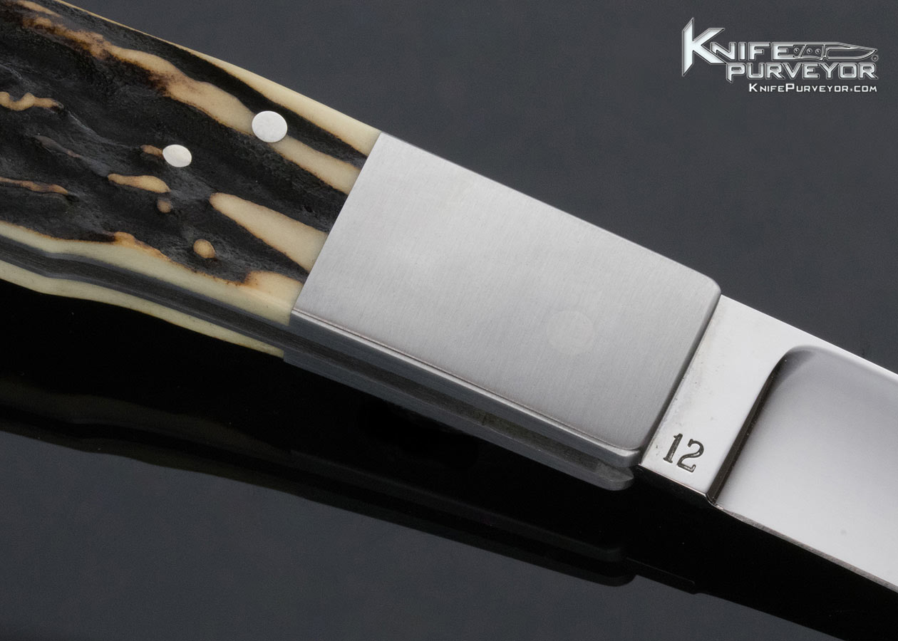 Ron Lake Custom Knife Stag Double Bolstered Lockback - Image 4