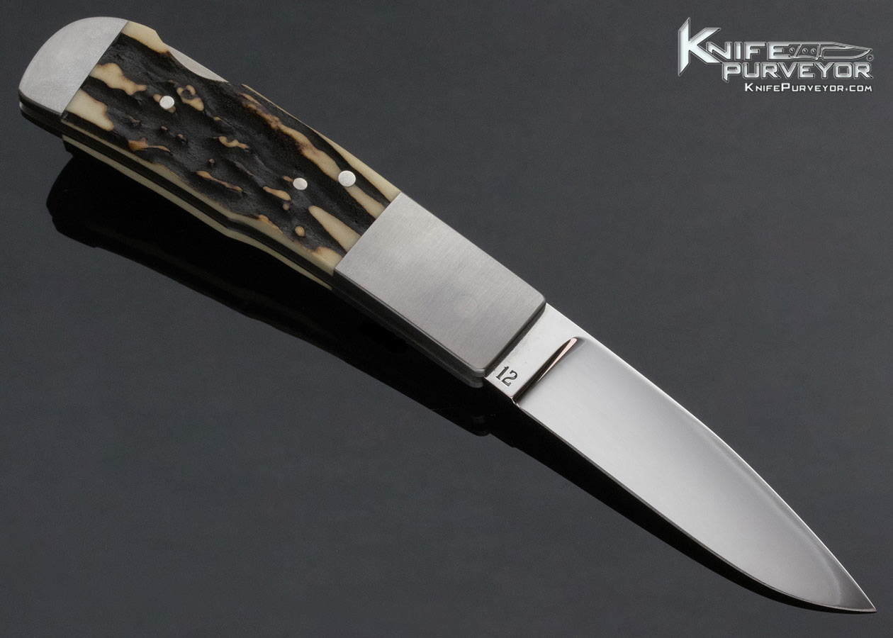 Ron Lake Custom Knife Stag Double Bolstered Lockback - Image 3