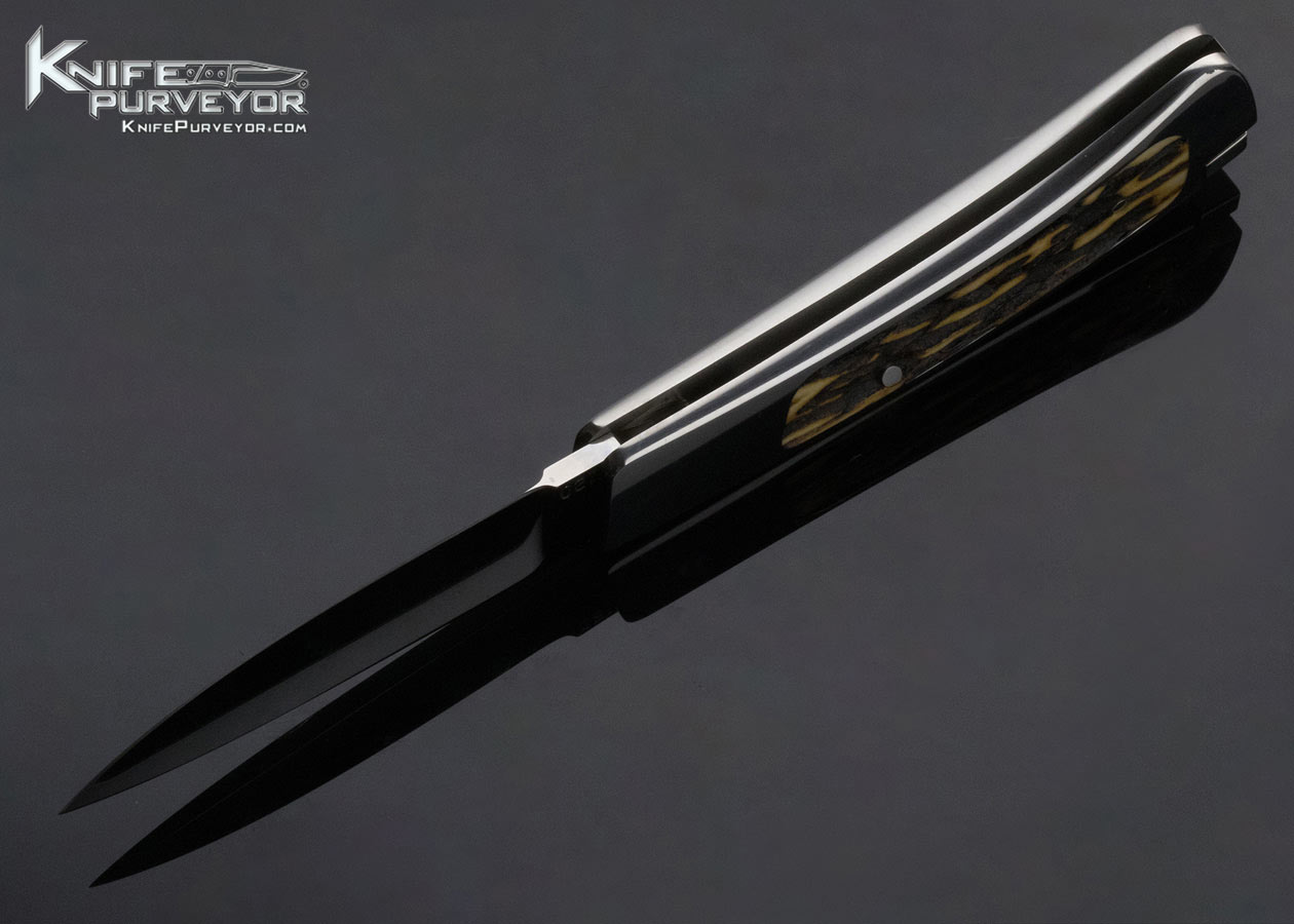 Ron Lake Custom Knife Stag Interframe Tail Lock 14386