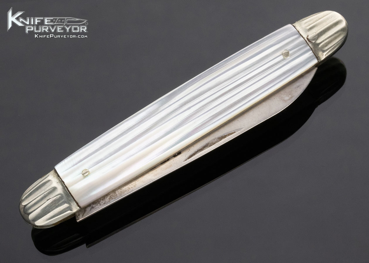 Sheffield Silver and Fluted Pearl Scale Fruit Knife - Image 3