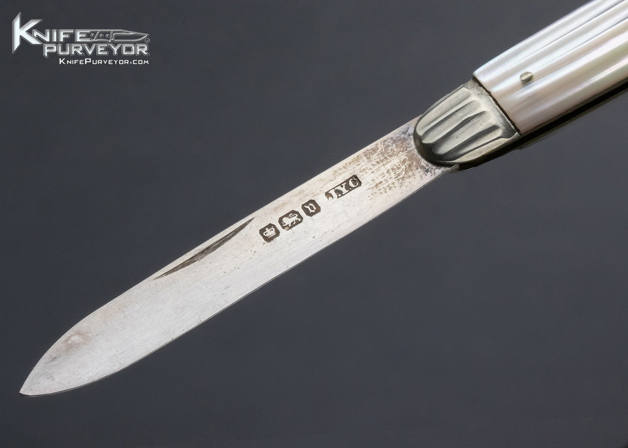Sheffield Silver and Fluted Pearl Scale Fruit Knife - Image 2