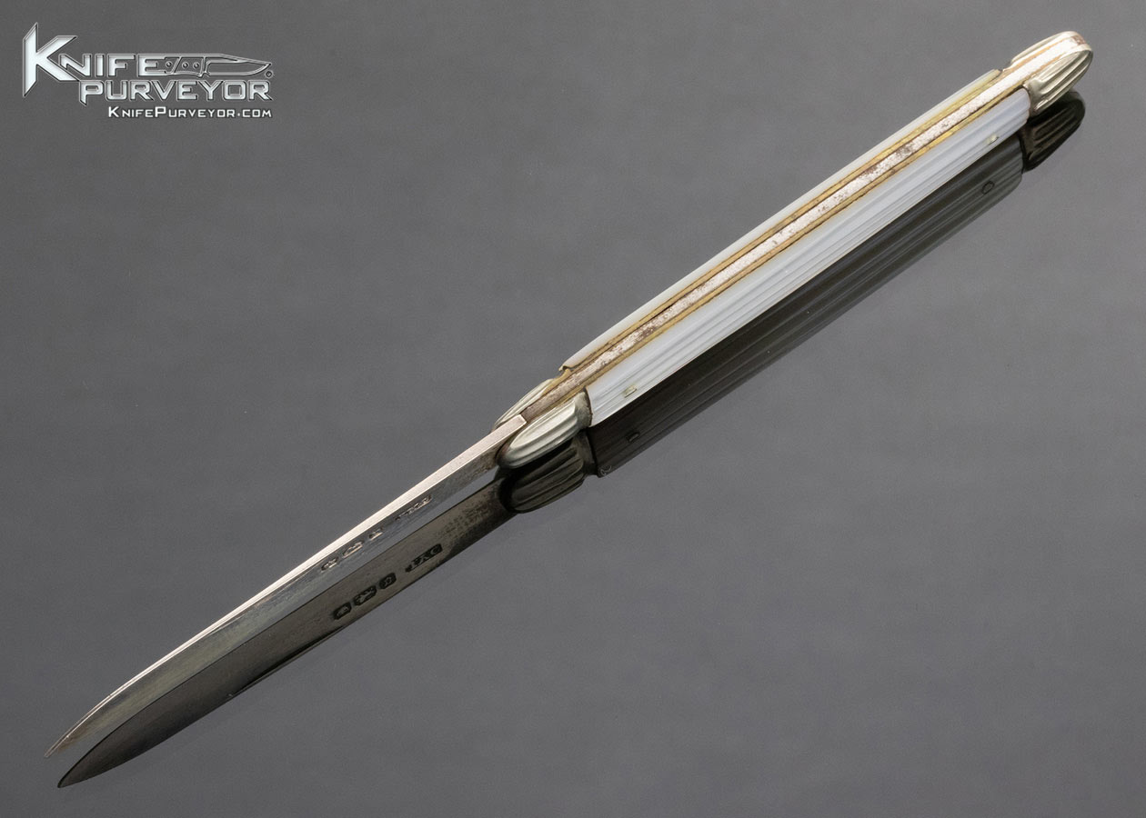 Sheffield Silver and Fluted Pearl Scale Fruit Knife - Image 6