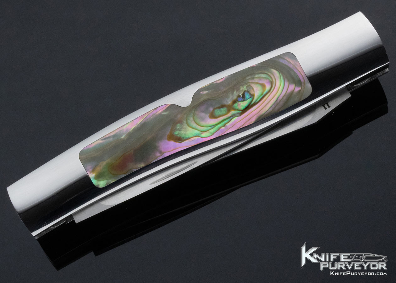 Steve Hoel Custom Knife Abalone Interframe 2 Blade Slipjoint - Image 4