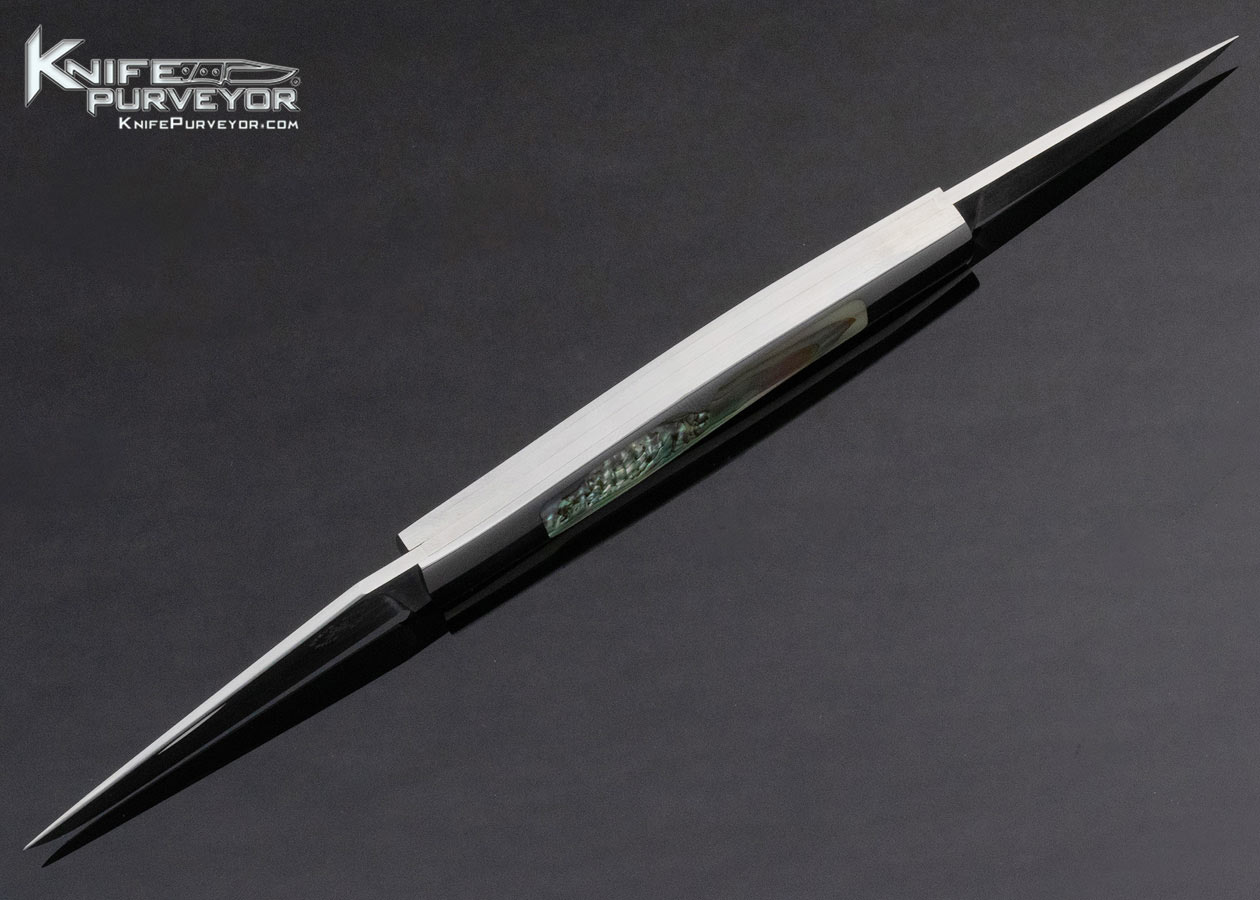Steve Hoel Custom Knife Abalone Interframe 2 Blade Slipjoint - Image 5