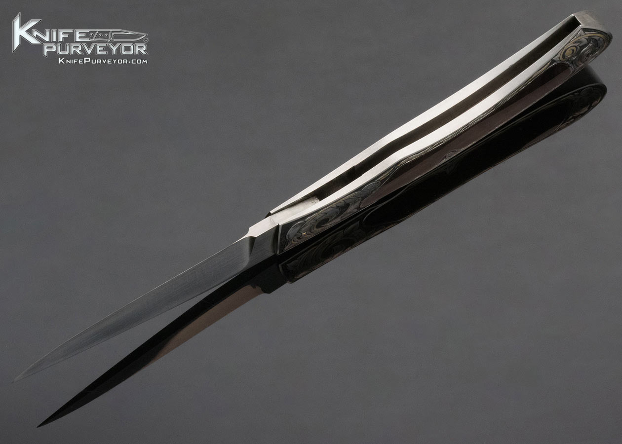 Tim Herman Custom Knife Sole Authorship Engraved Blacklip Pearl Interframe Lockback 14420