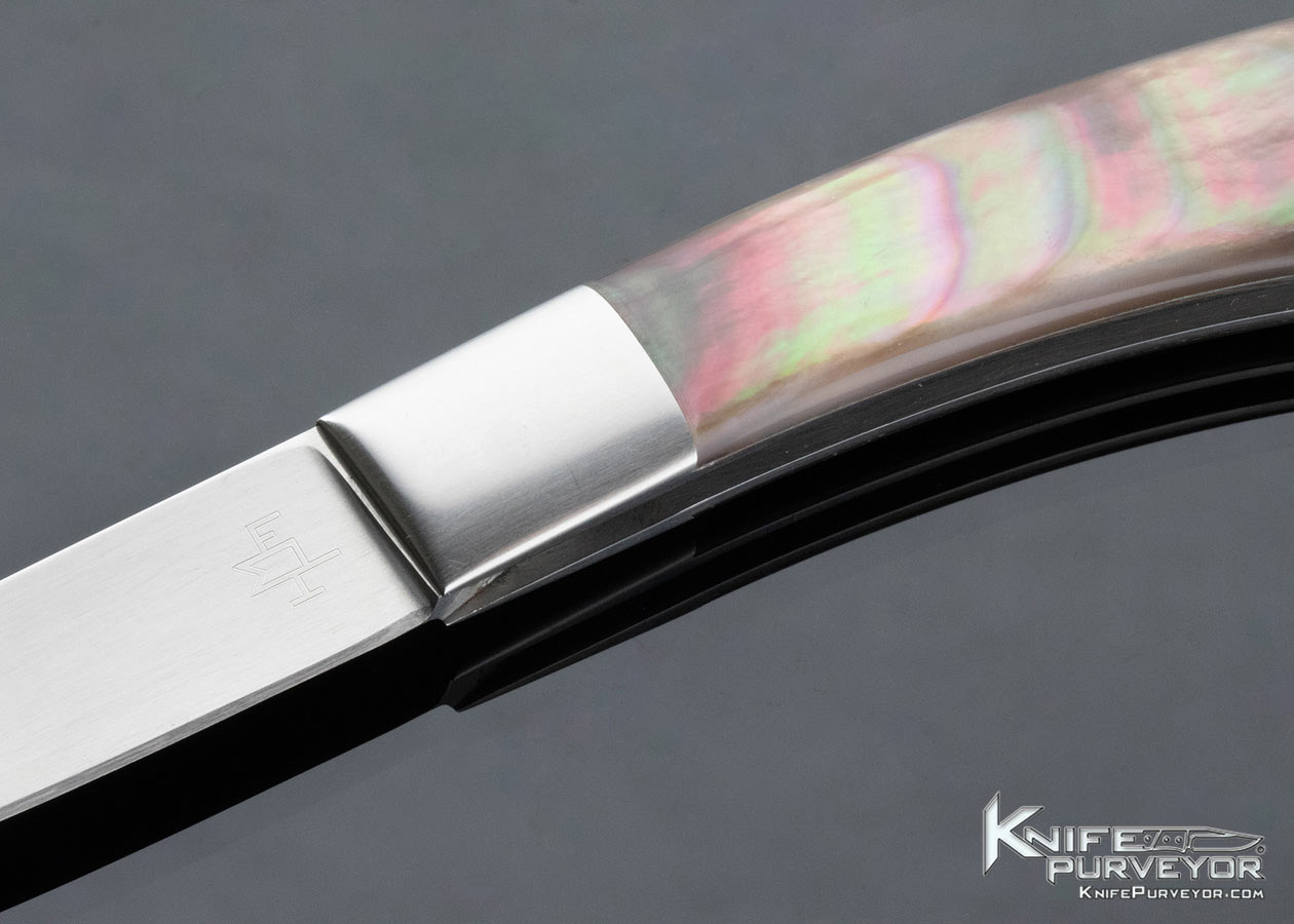 Billy Mace Imel Custom Knife Black Lip Pearl Gentelmans Slip Joint with Half Stops - Image 2