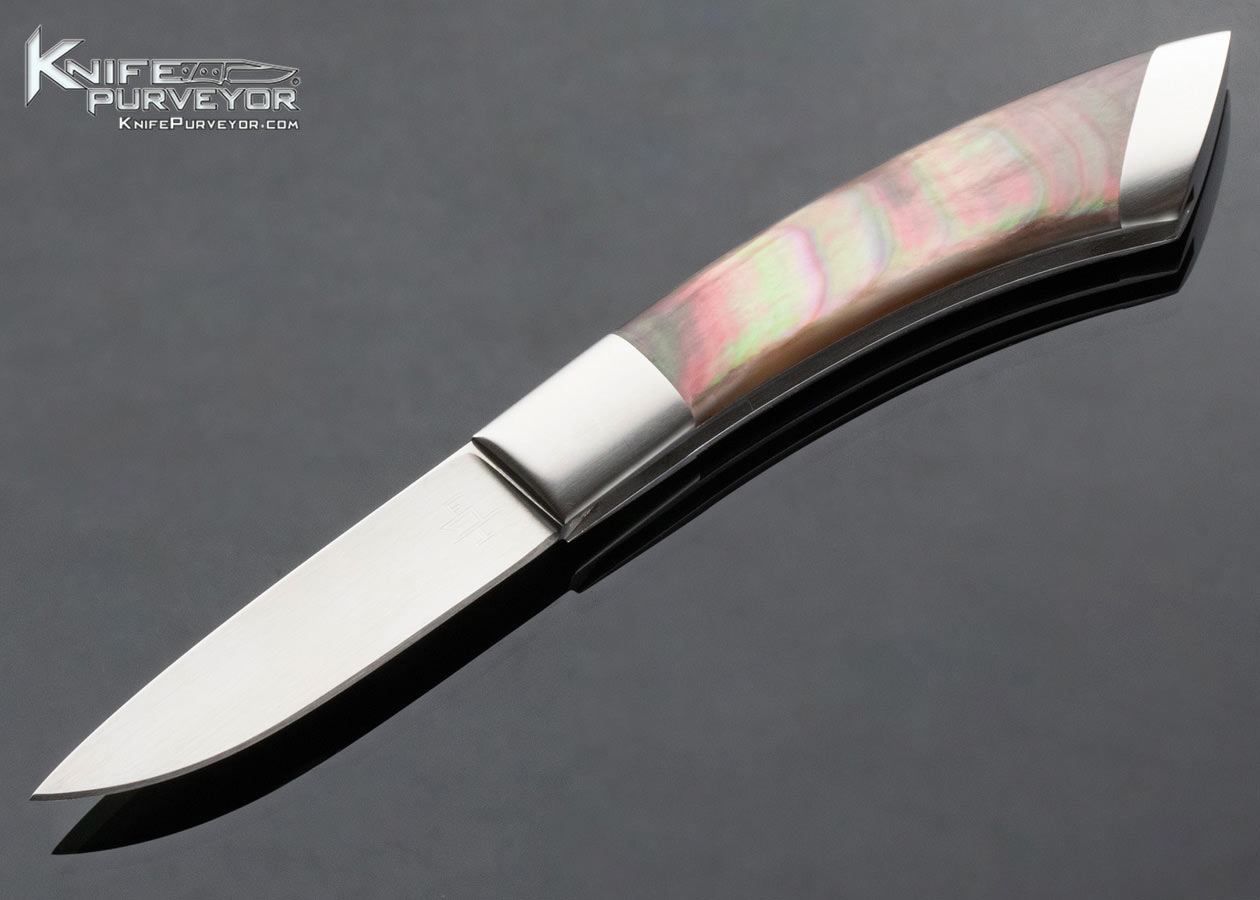 Billy Mace Imel Custom Knife Black Lip Pearl Gentelmans Folder 14509