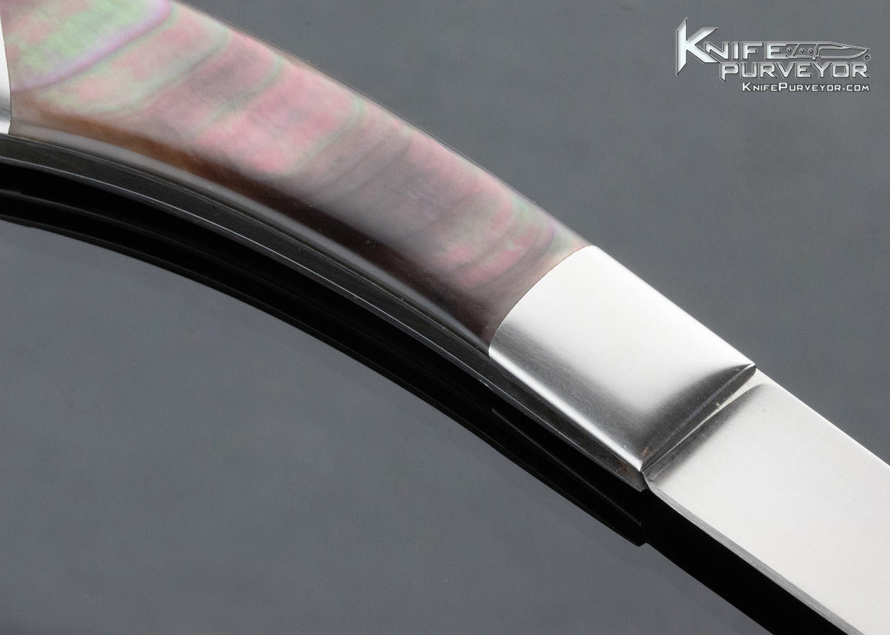 Billy Mace Imel Custom Knife Black Lip Pearl Gentelmans Slip Joint with Half Stops - Image 4