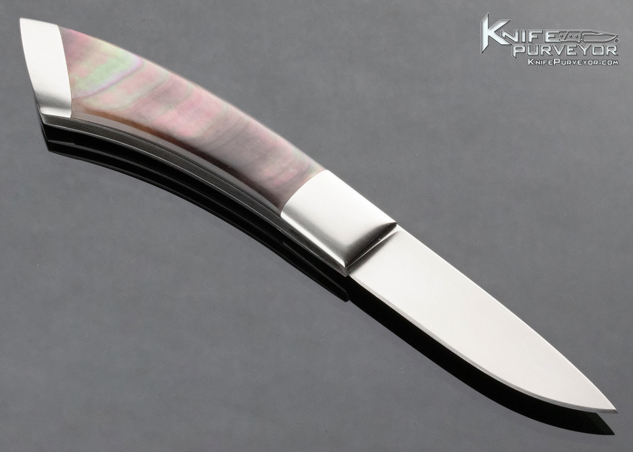 Billy Mace Imel Custom Knife Black Lip Pearl Gentelmans Slip Joint with Half Stops - Image 3