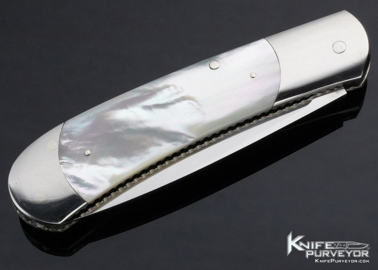 Ken Steigerwalt Custom Knife Mother of Pearl Scale Release Auto - Image 4