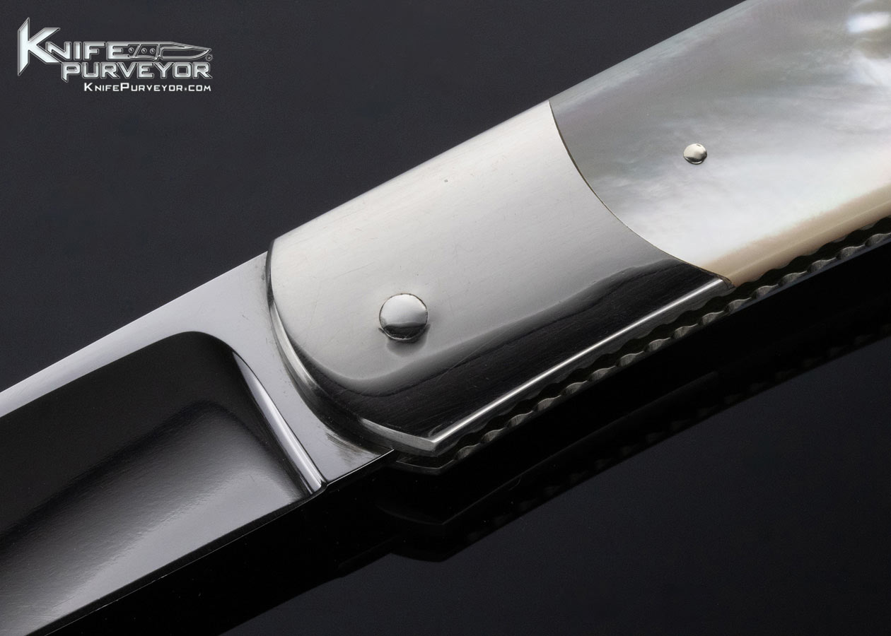 Ken Steigerwalt Custom Knife Mother of Pearl Scale Release Auto - Image 2