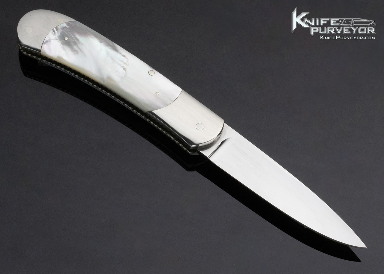Ken Steigerwalt Custom Knife Mother of Pearl Scale Release Auto - Image 3