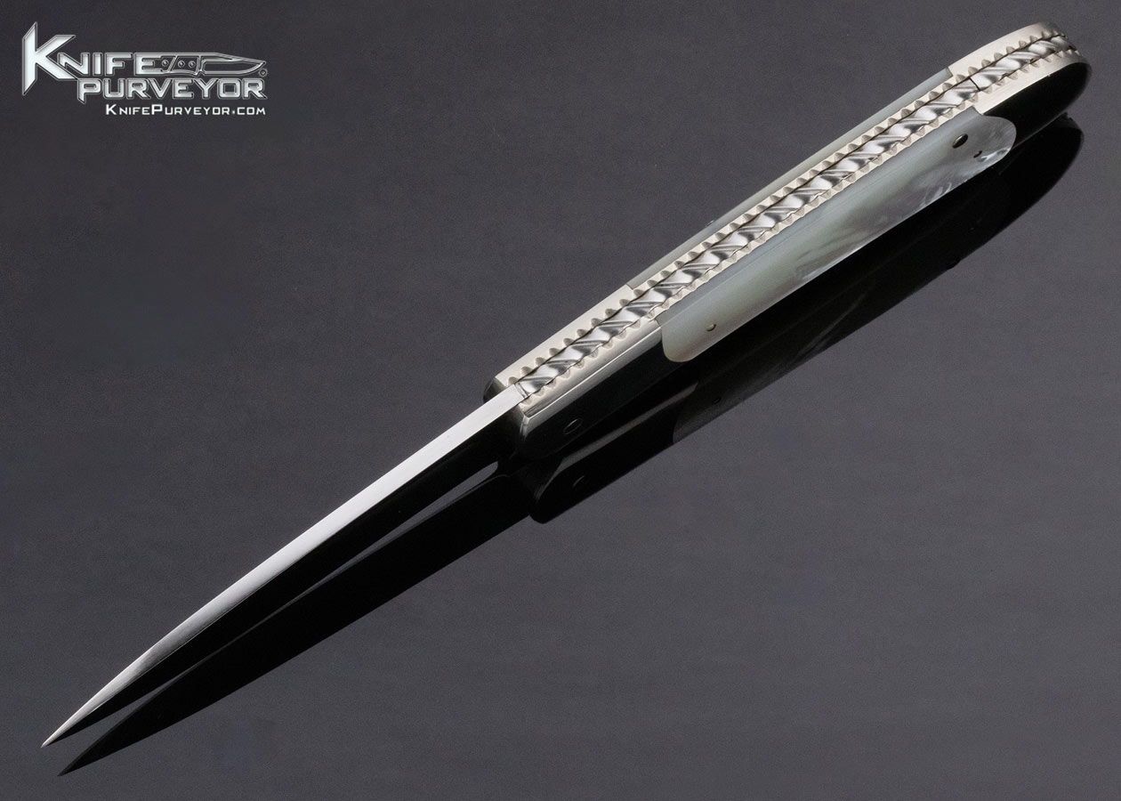 Ken Steigerwalt Custom Knife Pearl Scale Release Auto 14215