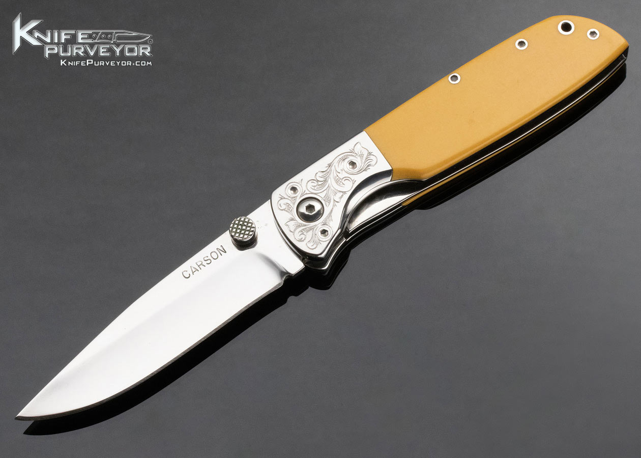 Kit Carson Custom Knife Mirror Polish and Micarta Linerlock 14505