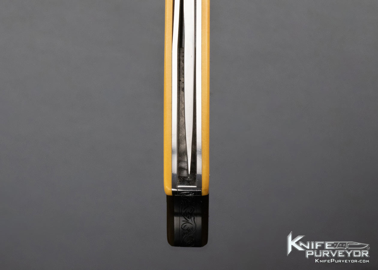 Kit Carson Custom Knife Unknown Engraved Westinghouse Micarta Linerlock - Image 9