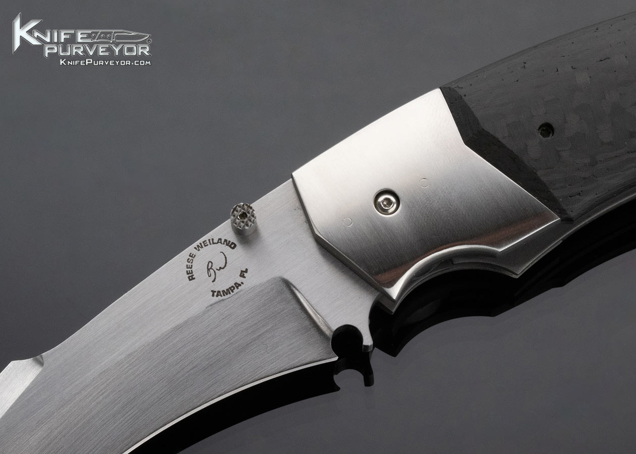 Reese Weiland Custom Knife Carbon Fiber Hawkbill Linerlock 14465