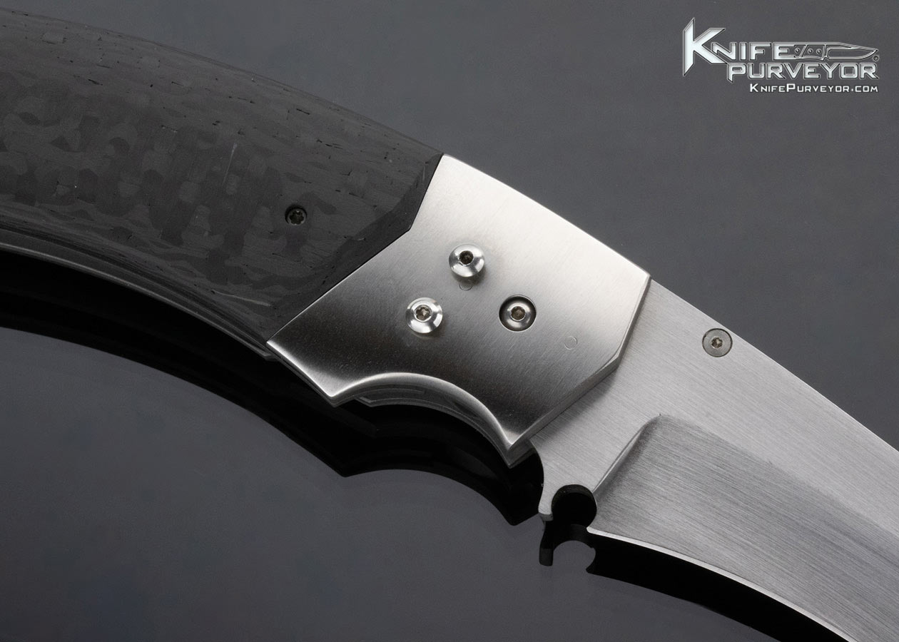 Reese Weiland Custom Knife Carbon Fiber Hawkbill Wasp Linerlock - Image 4