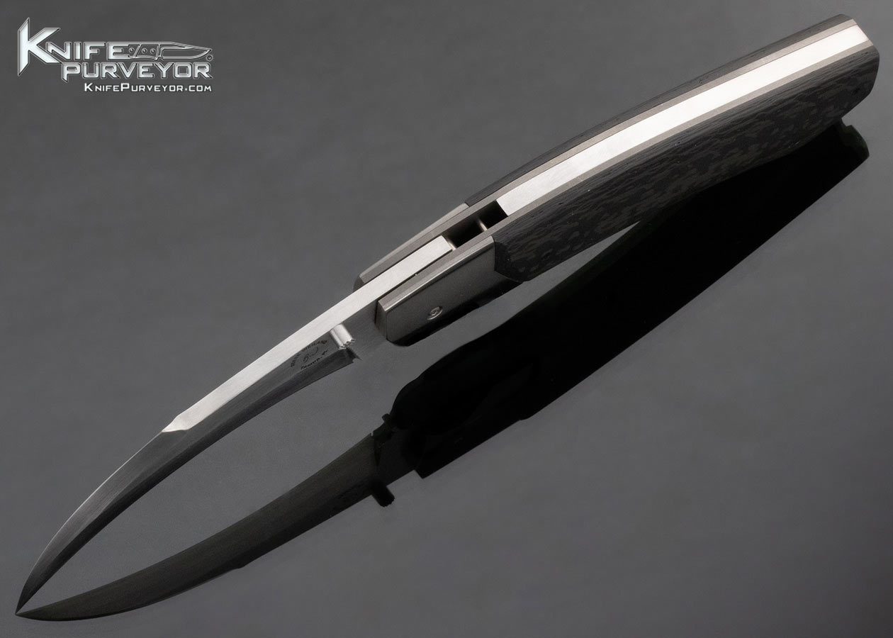 Reese Weiland Custom Knife Carbon Fiber Hawkbill Wasp Linerlock - Image 8