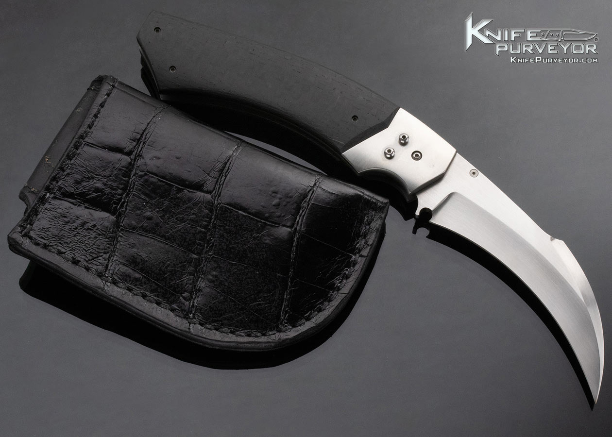 Reese Weiland Custom Knife Carbon Fiber Hawkbill Wasp Linerlock - Image 6