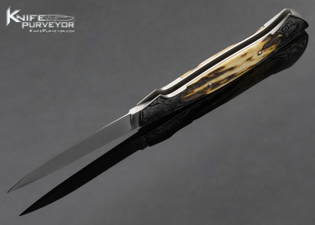 Tim Herman Custom Knife Stag Lockback 14484