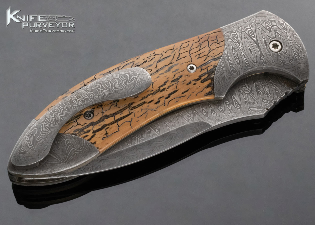 Todd Fischer Sr. Custom Knife Damascus and Mammoth Classic Linerlock - Image 5