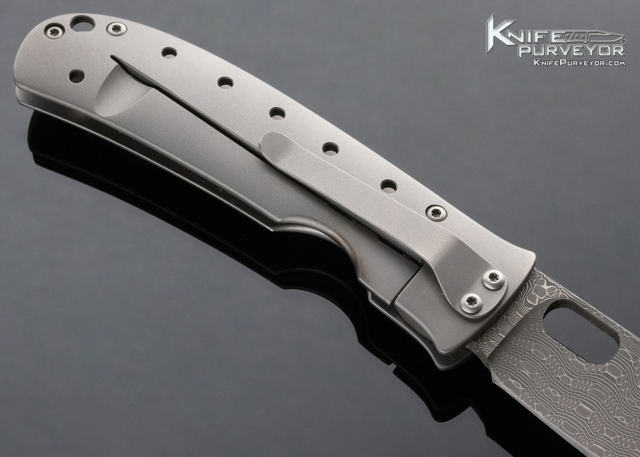 Tom Mayo Custom Knife 25th Anniversary with Titanium & Damascus Blade FrameLock - Image 4