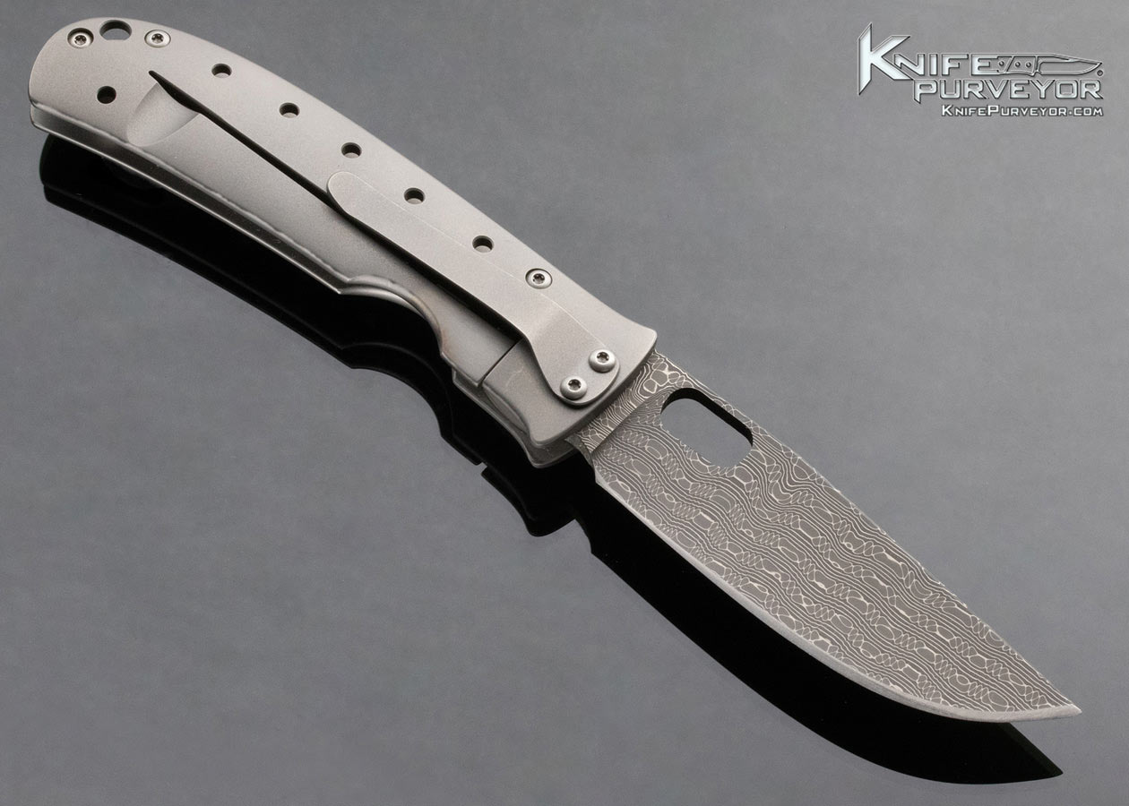 Tom Mayo Custom Knife 25th Anniversary with Titanium & Damascus Blade FrameLock - Image 3