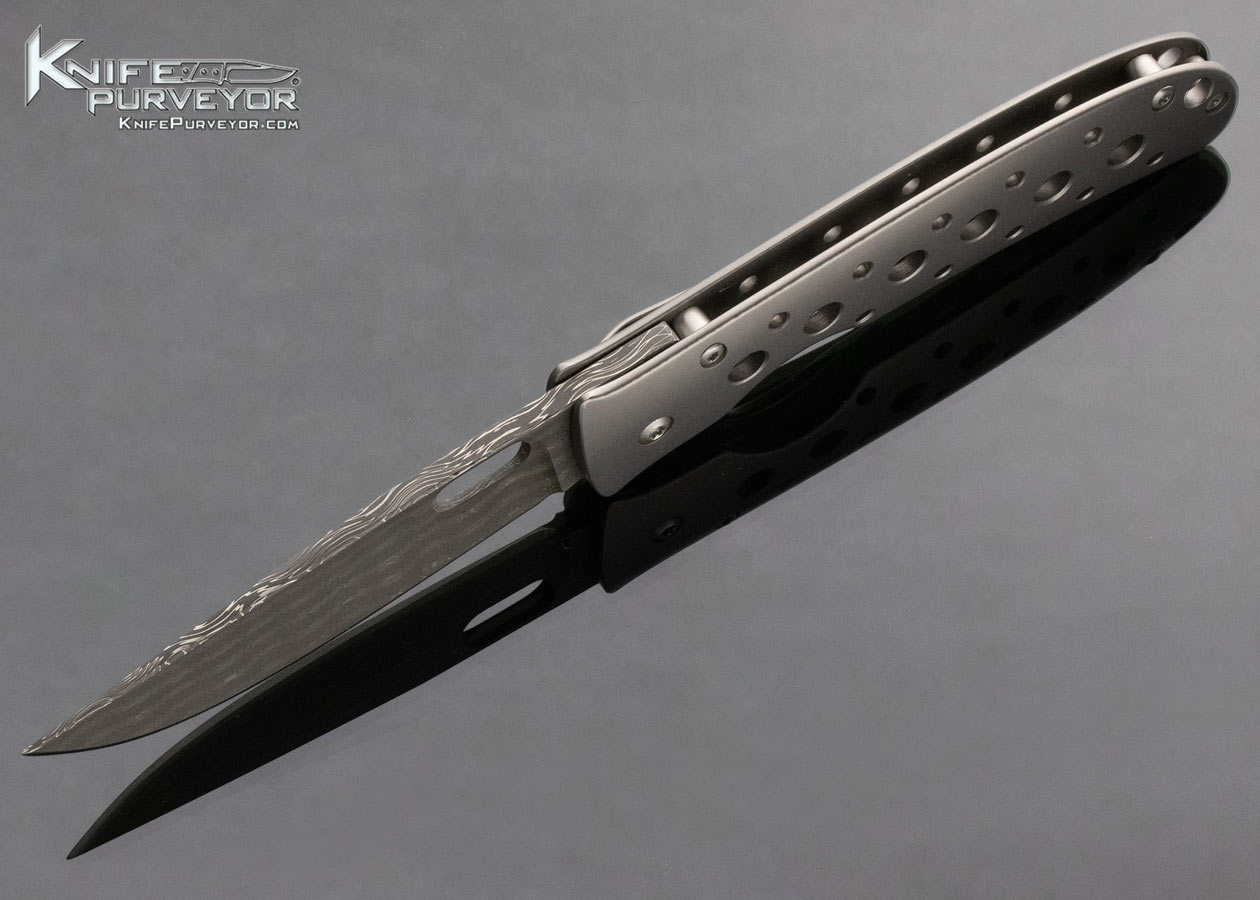 Tom Mayo Custom Knife 25th Anniversary with Titanium & Damascus Blade FrameLock - Image 6