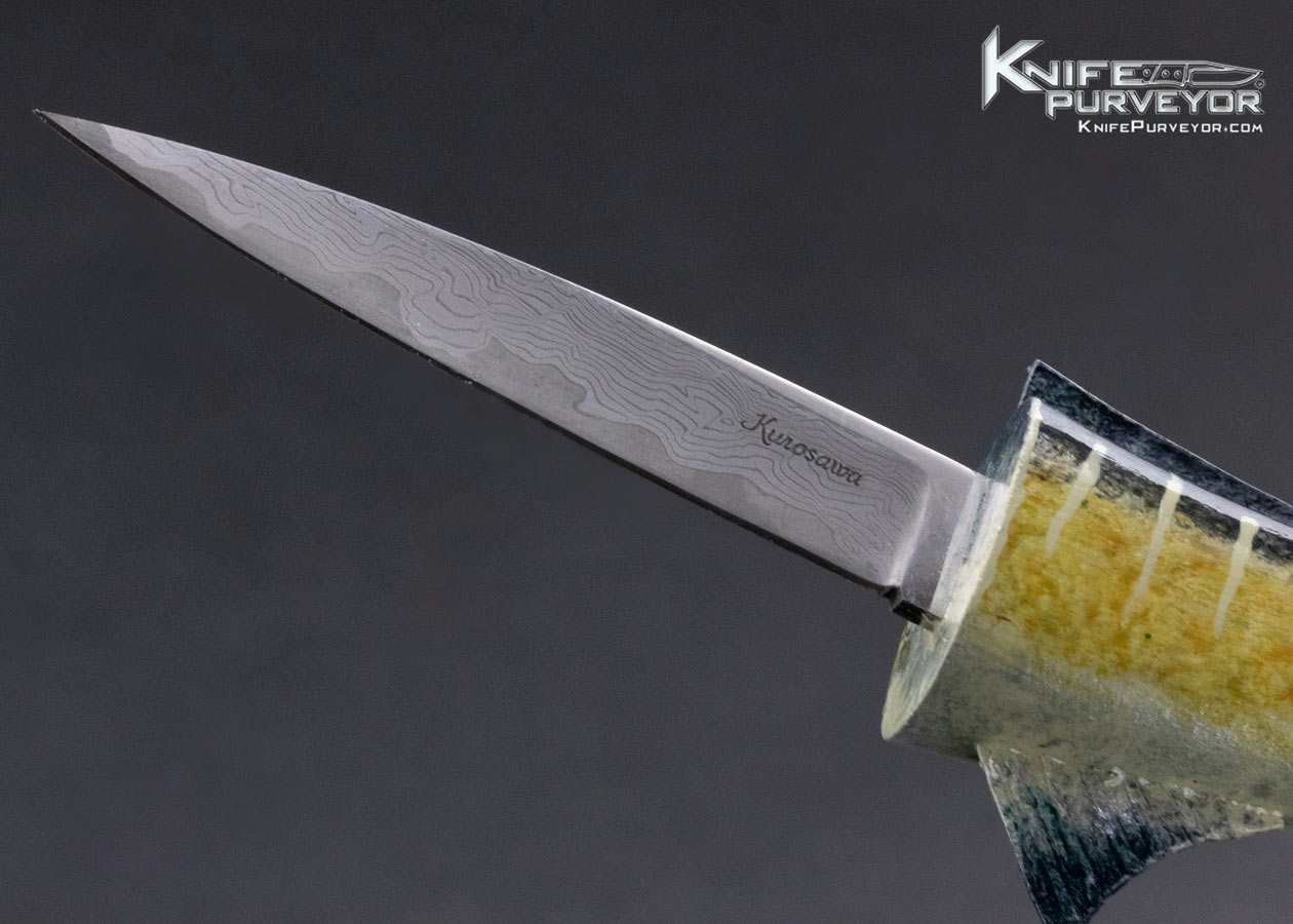 Tsuguo Kurosawa Custom Knife Carved Marlin, Painted, and Lacquered Wood Handle - Image 4