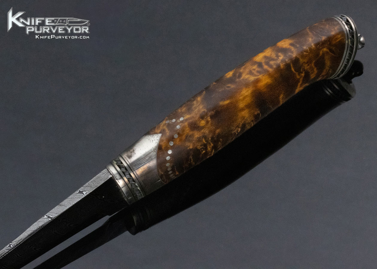 Leif Reirsen Poul Strande PS Initialed Blade Custom Knife Damascus & Wood with Sheath - Image 5