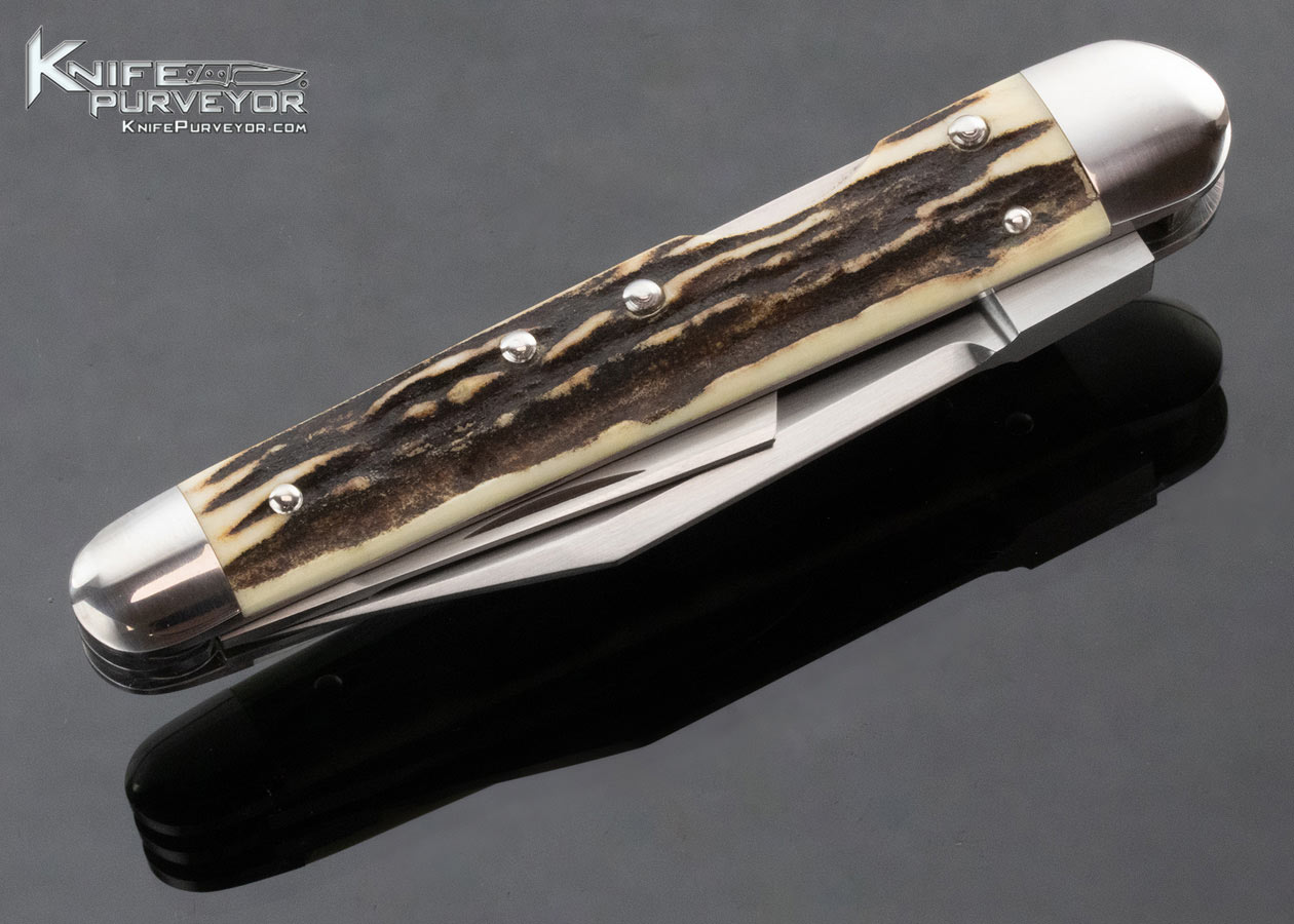 Tony Bose Custom Knife Stag Lockback Whittler #2 14506