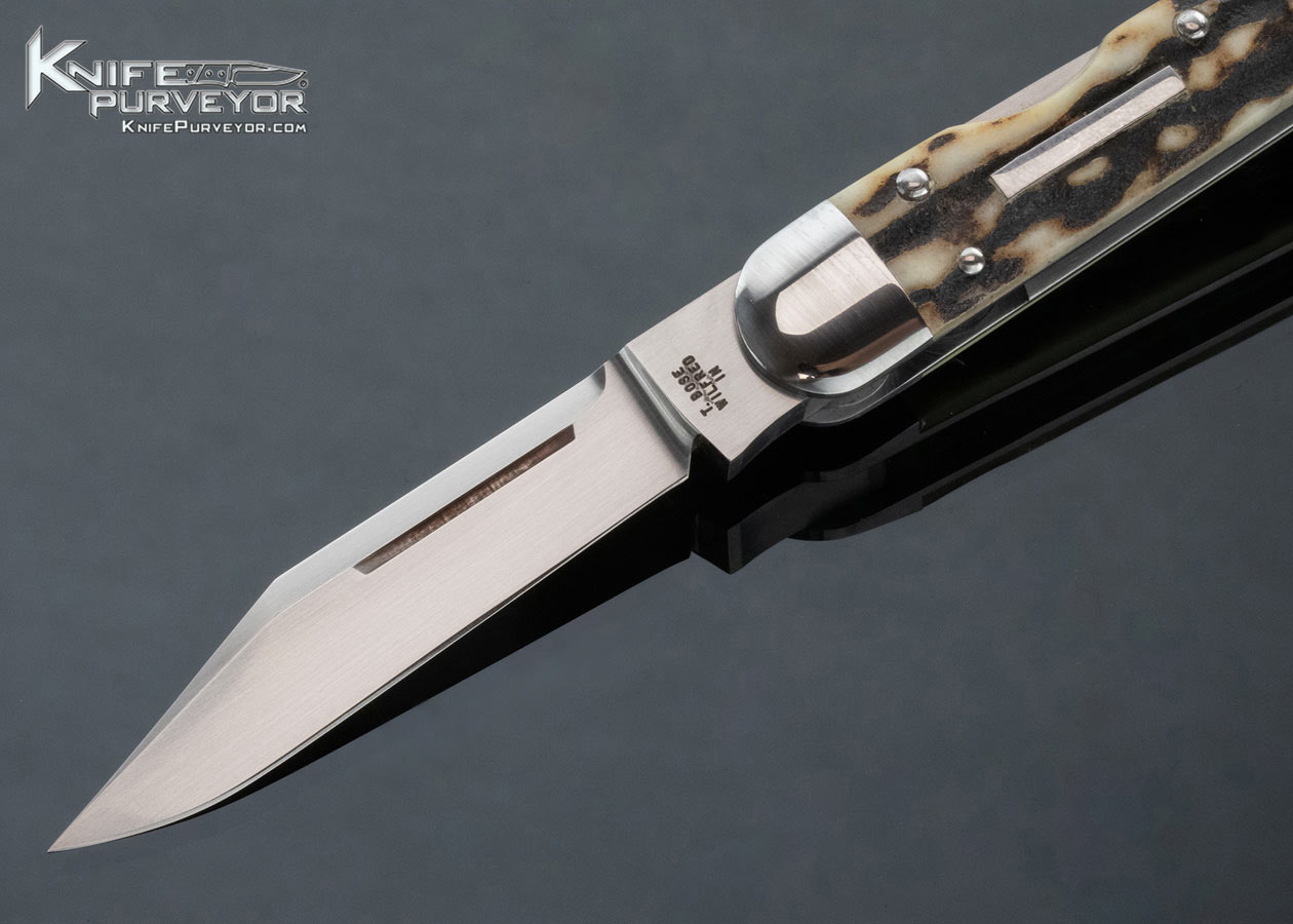 Tony Bose Custom Knife Stag Lockback Whittler #2 - Image 2