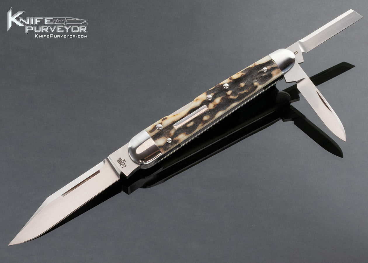 Tony Bose Custom Knife Stag Lockback Whittler #2 14506