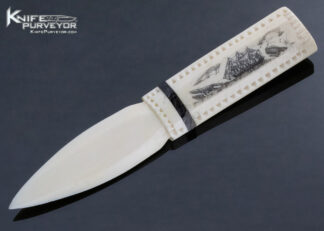 Carved Mammoth Ship and Cloud Scrimshaw Letter Opener 14190