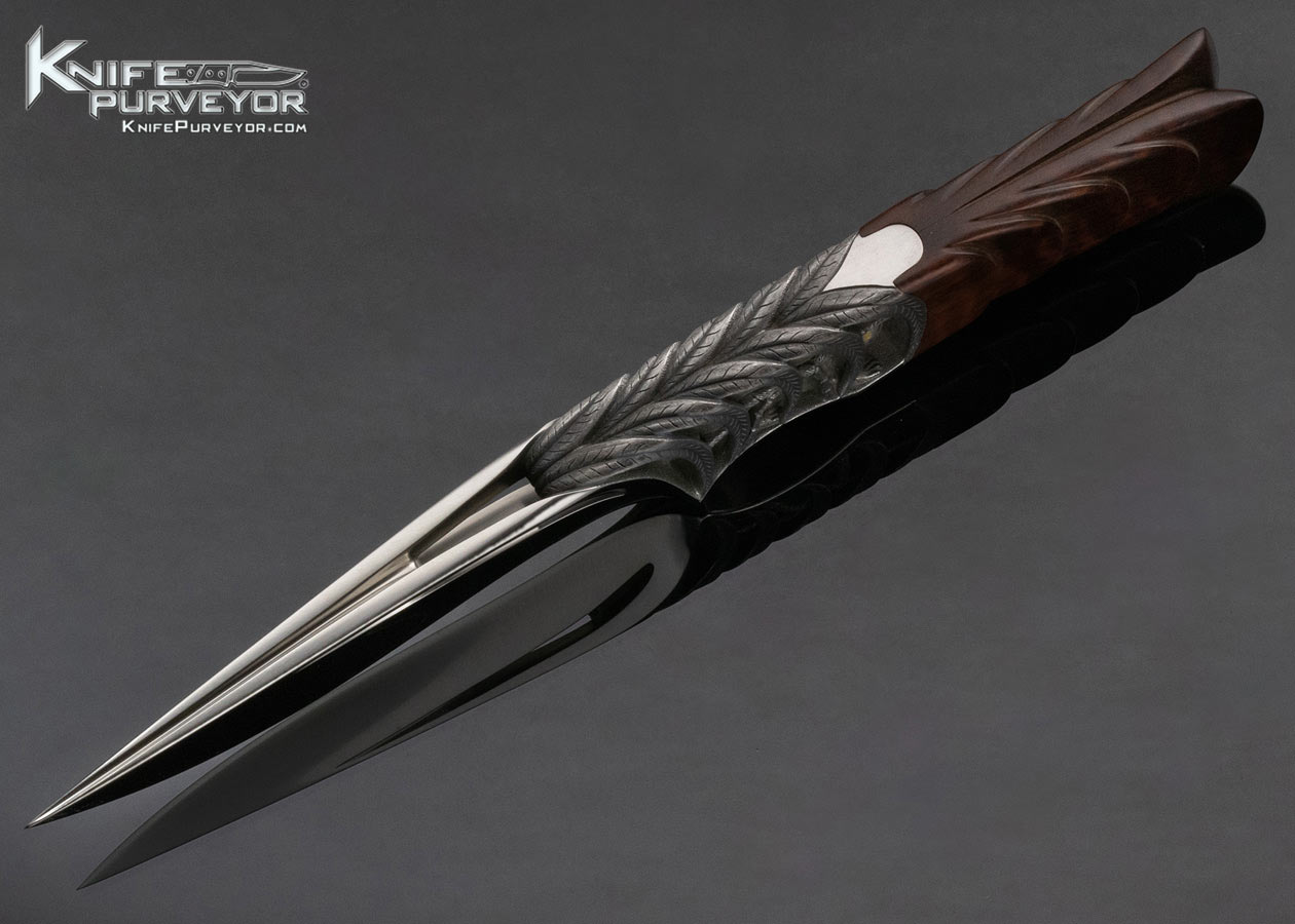 Ian Slezak Custom Knife Tarantula Killing Gecko #51 2003 Carved Fixed Blade with Carved Snakewood Handle - Image 6