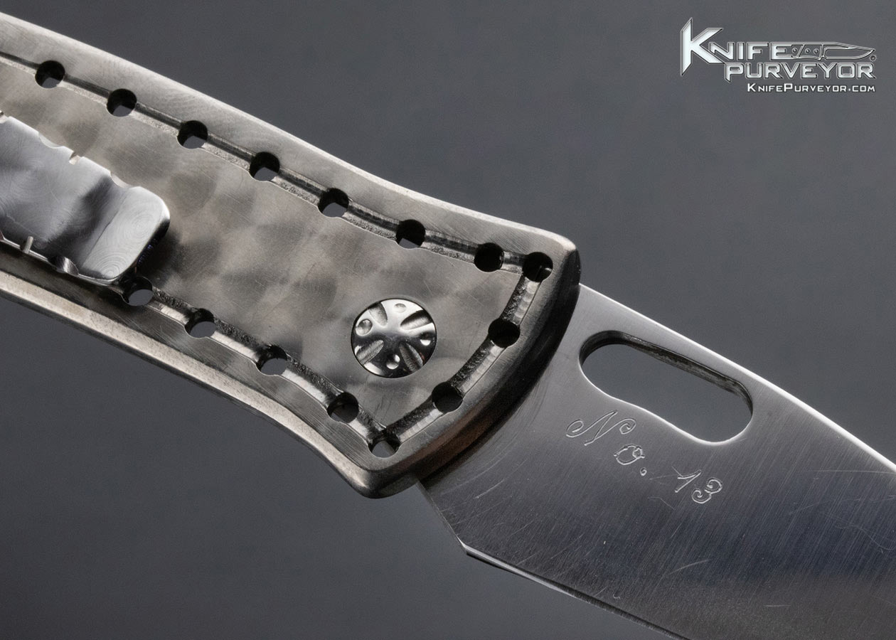 Crawford Knives Custom Knife No. 13 Knife Jeweled Titanium Top Lock - Image 4
