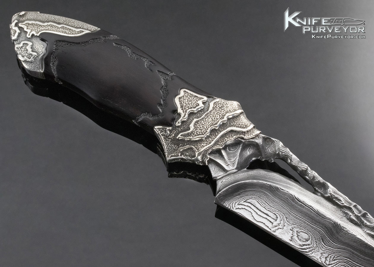 Roger Bergh Custom Knife Carved Sole Authorship Random Damascus