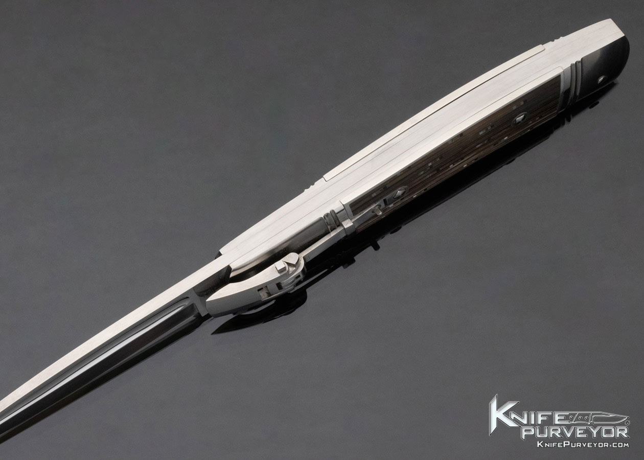 Jurgen Steinau Custom Knife 110 size Multi Pearl & Black BakeliteInlaid Credit Card Automatic - Image 6