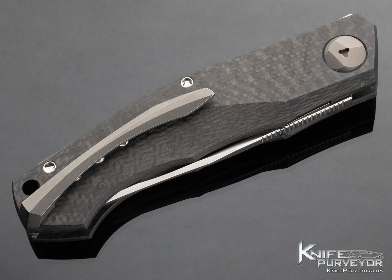 Shirogorov Sinkevick Collaboration Custom Knife Carbon Fiber Pero Linerlock Flipper - Image 5