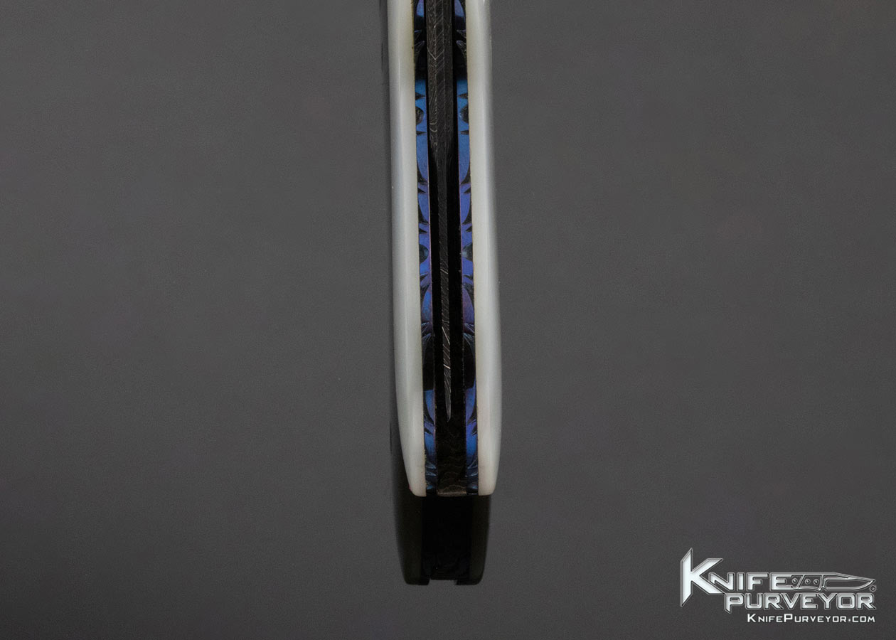 Barry Gallagher Custom Knife Mother of Pearl and Damascus Linerlock - Image 8