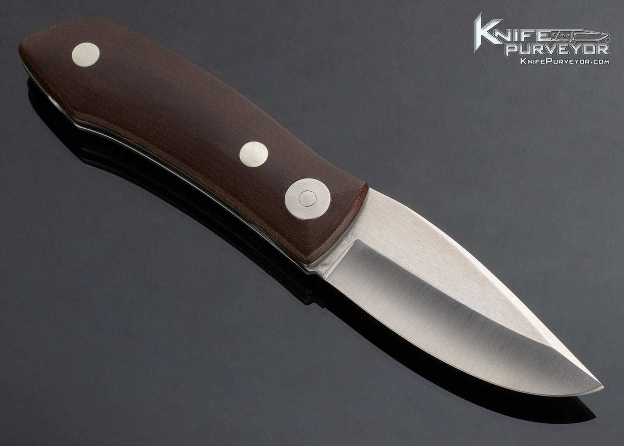 希少 Iroquois カットオフ レイヤード 切りっぱなし ダブル Barry Wood Custom Knife Colt Tuckaway Hunter Brown Micarta with