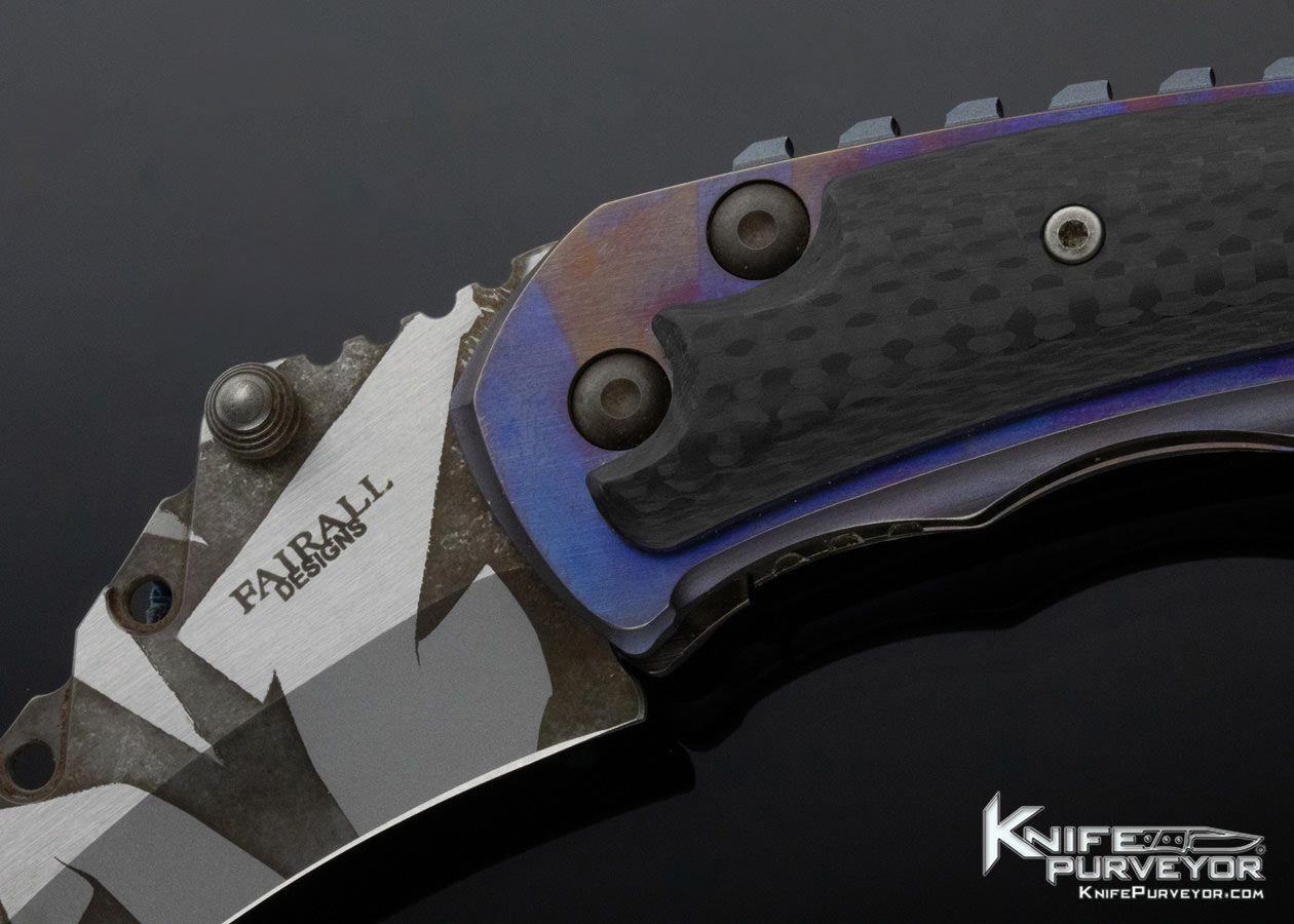 Brad Fairall Custom Knife Carbon Fiber Anodized Folding Karambit Framelock - Image 2