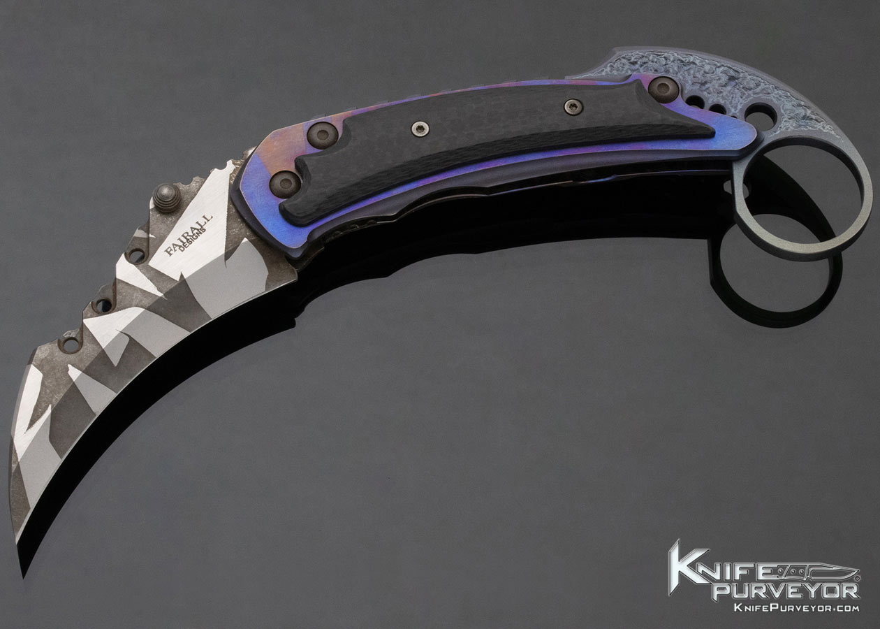 Brad Fairall Custom Knife Carbon Fiber Folding Karambit 12558
